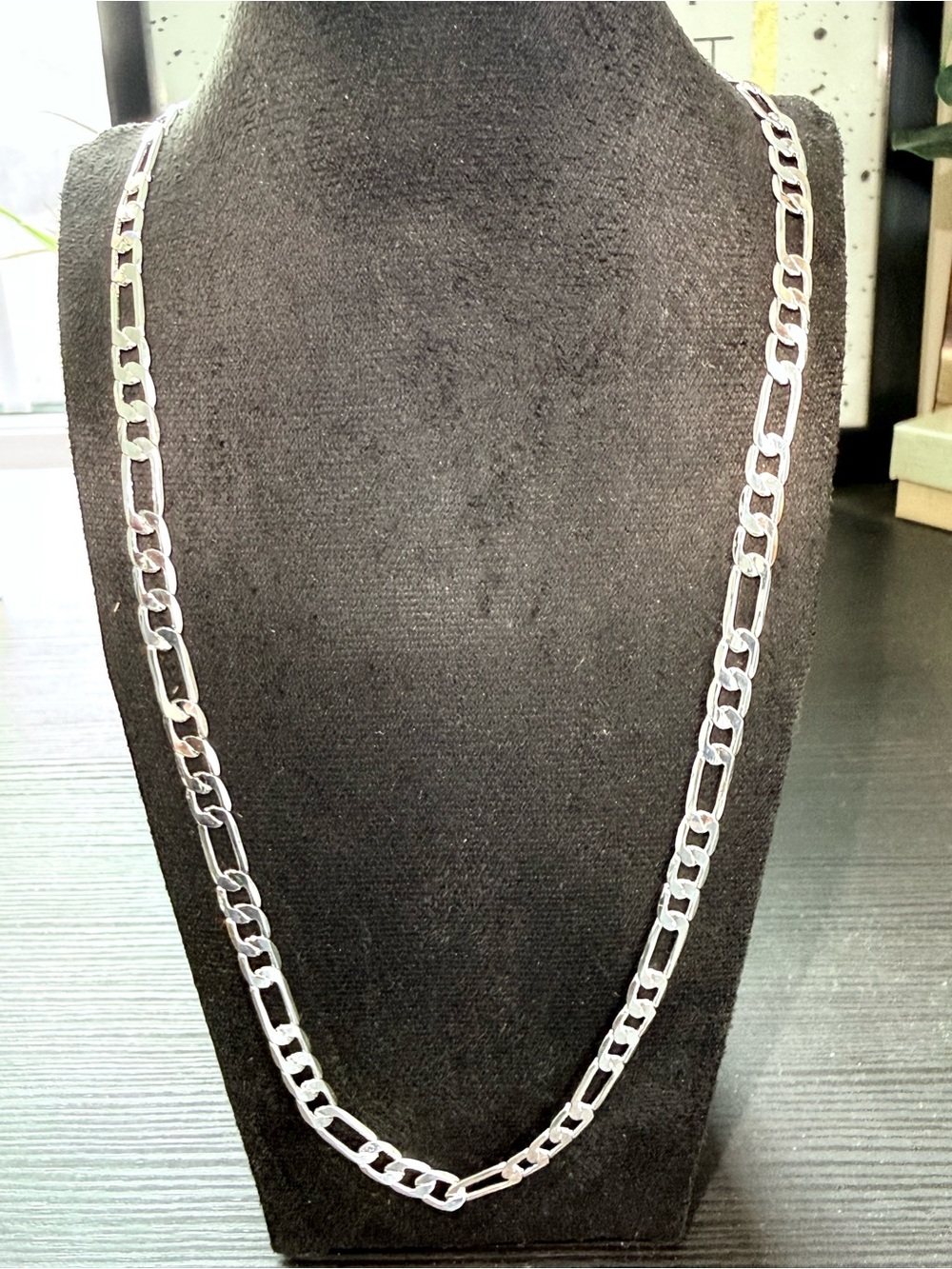 Sterling Silver Figaro Chain Necklace - Silver
